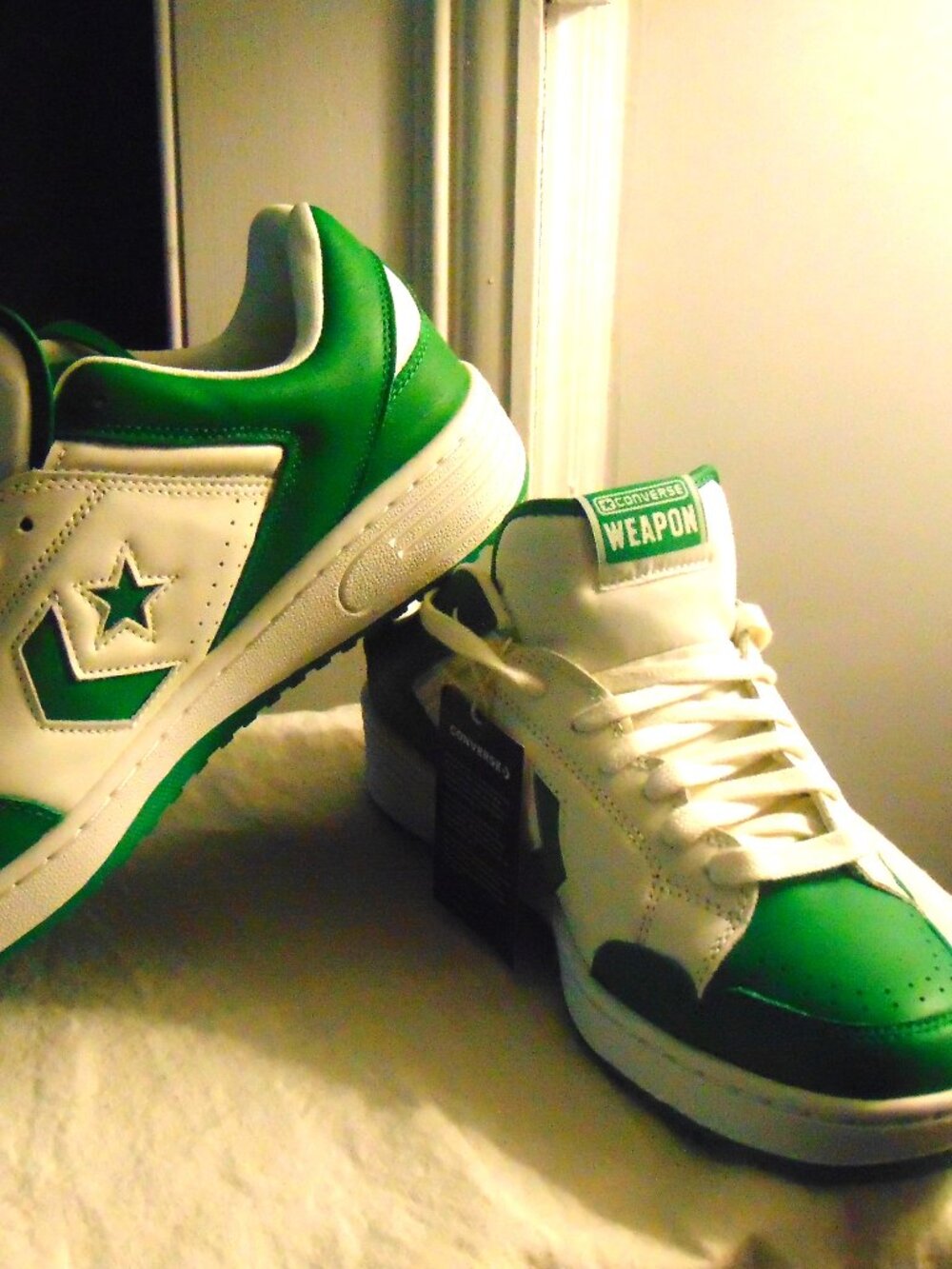 Converse Weapon Low Green White Size 12 Men NEW With Tags Celtics Michigan State